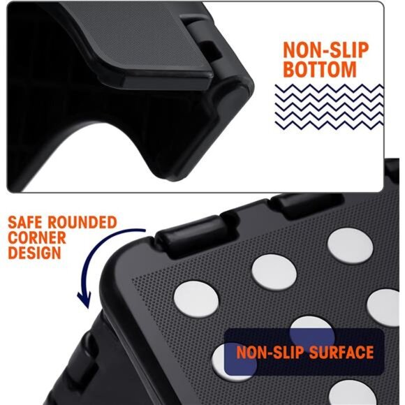 8.8" Folding Step Stool for Adults,Kids,Non-Slip Folding Stools with Handle - Picture 3 of 7